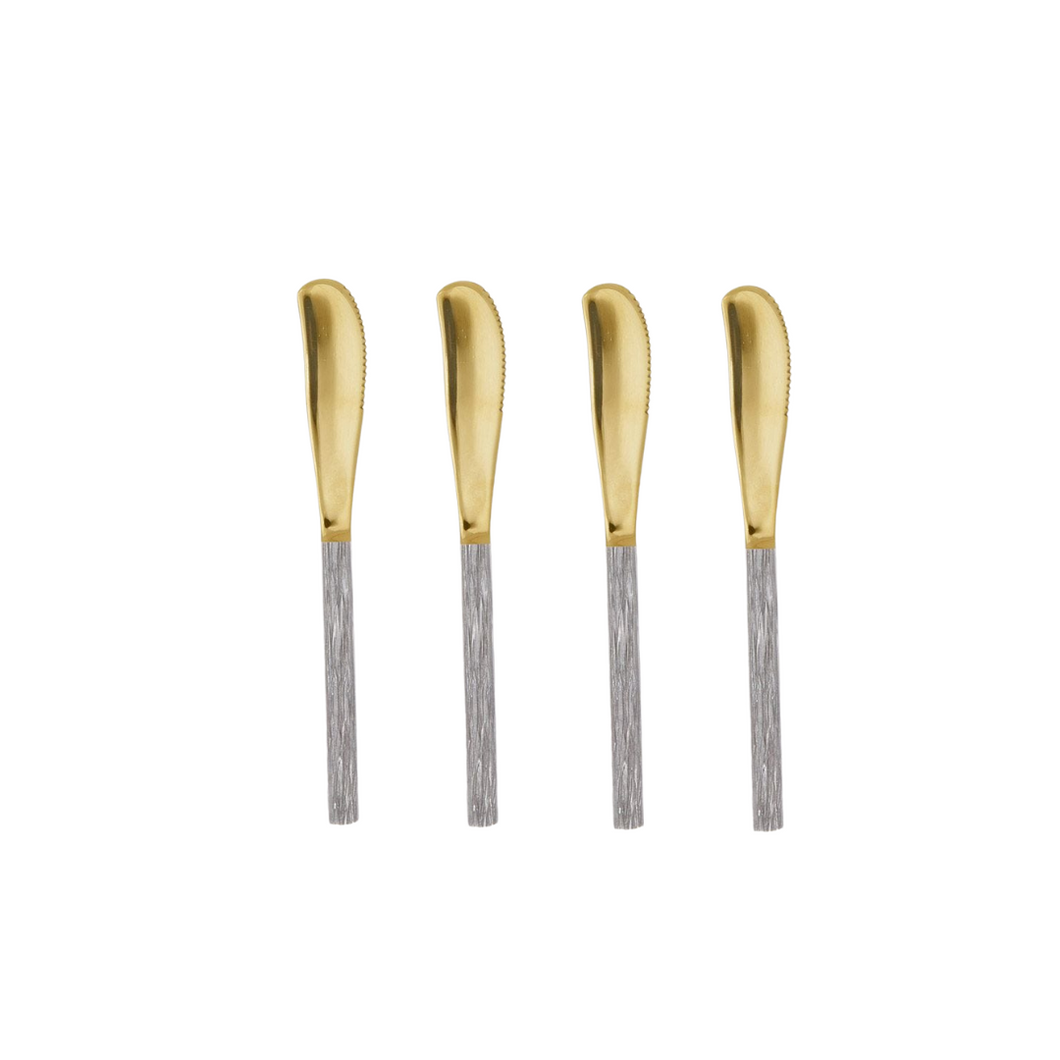 Harrison Silver Faux Bois & Gold Spreaders (Set of 4)