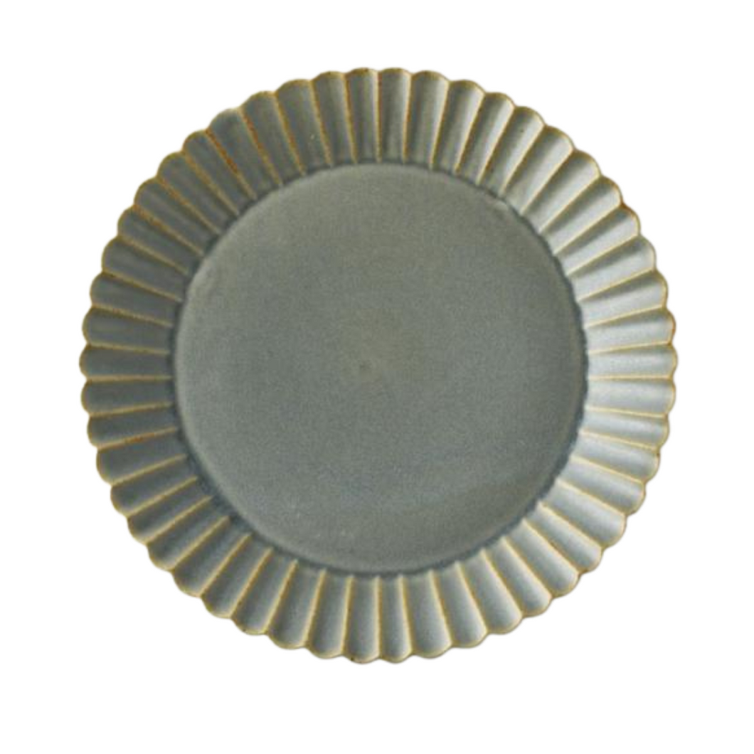 Marumitsu Barbarie Gray Round Plate (Set of 4)