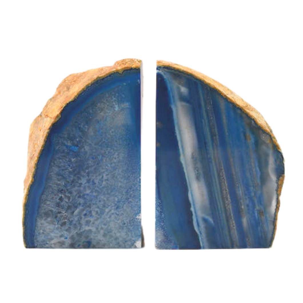 Blue Agate Bookends