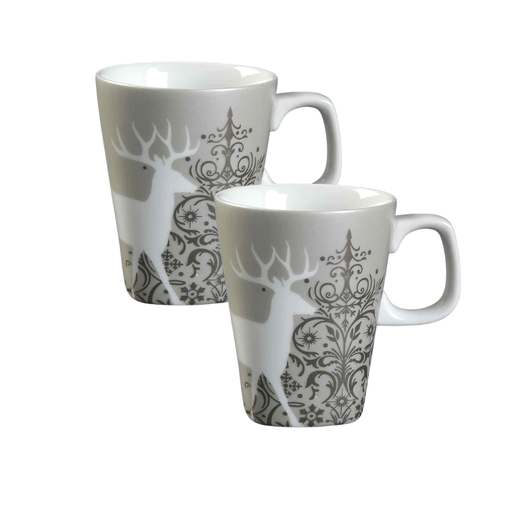 Silver Snowflake Mugs (Set of 2)